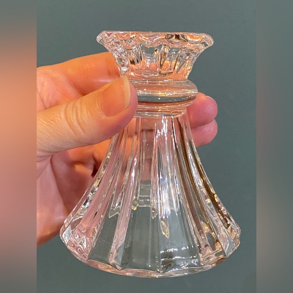 Cristal D’arques EVENTAIL Candlestick Holders 3 3/4 Set Of Two in original box - Picture 3 of 7